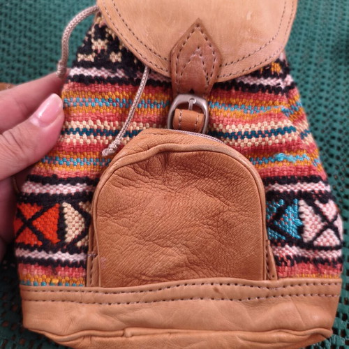 Mini Boho Tribal Leather Backpack