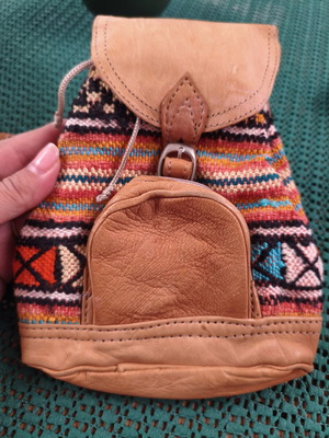Mini Boho Tribal Leather Backpack