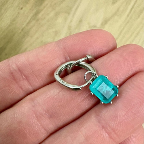 Silver 925 earrings with natural turquoise stone new
