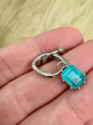 Silver 925 earrings with natural turquoise stone new