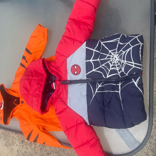 Raincoat tiger, Marvel Spider Man jacket and Zara shorts like new