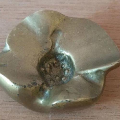 Bronze flower sculpture used, signed, 7x6 cm