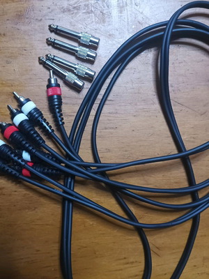 Καλώδια RCA με βύσματα Jack 6.35mm καινούργια