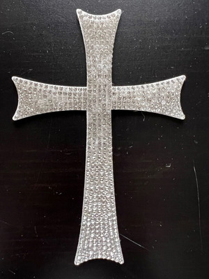 Cross stickers in silver rhinestone color new