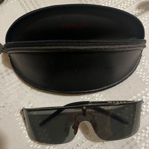 Replay y2k rimless mask sunglasses with case