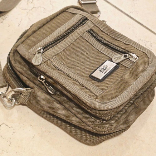 Feilong men's canvas shoulder bag, beige