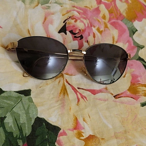 Diego dalla Palma vintage leather sunglasses, gold and black