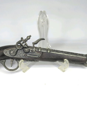 Decorative replica pistol with wooden base like new
