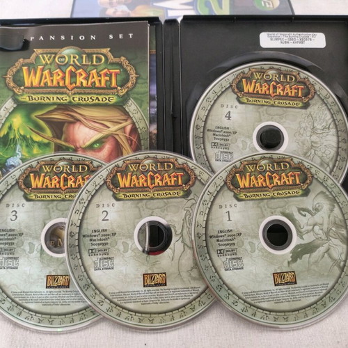 World of Warcraft PC game used, Burning Crusade expansion set with 4 CDs and manual