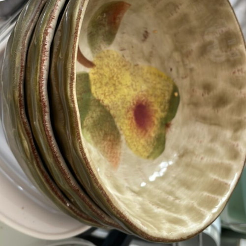 Set of three handmade bowls with painting like new