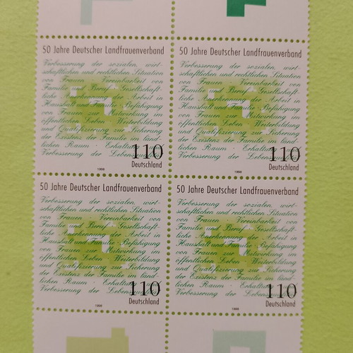 German 1998 first day cover stamp set, unopened block