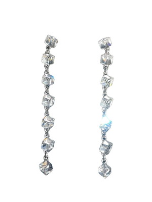 Κρυστάλλινα σκουλαρίκια Swarovski σαν καινούργιο, ασημί