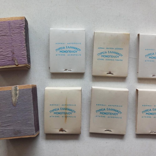 Greek Monopoly Matches used, pack of 8 pieces