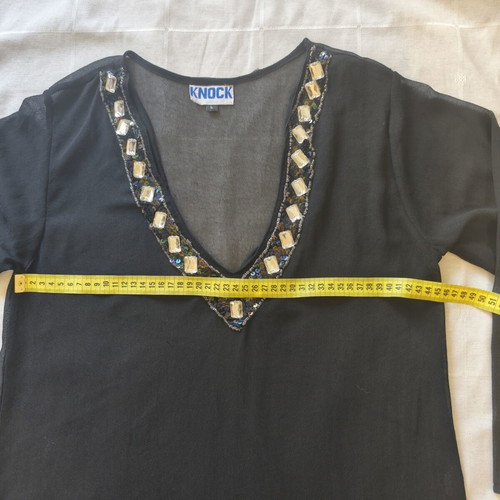Knock black women's beach tunic dress large, like new, polyester