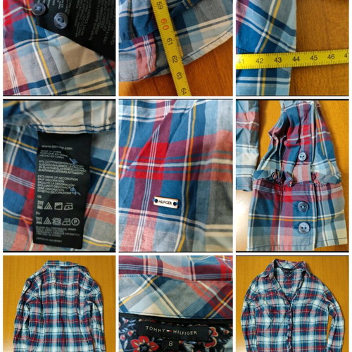 Tommy Hilfiger women's shirt S like new, colorful plaid stretch