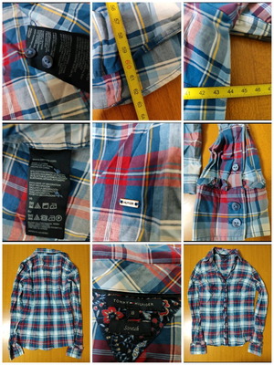 Tommy Hilfiger women's shirt S like new, colorful plaid stretch