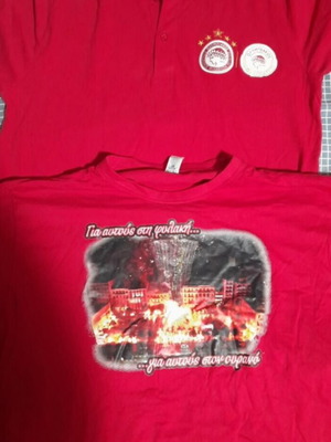 Olympiakos short-sleeve shirts like new, authentic and Gate 7 Patras