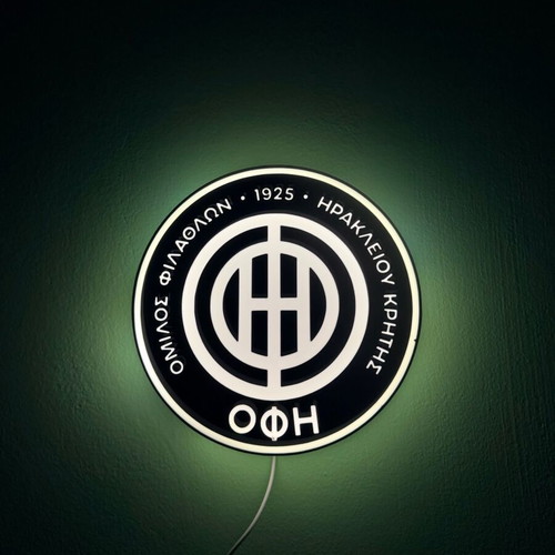 Custom LED light ΟΦΗ like new with base and keychain