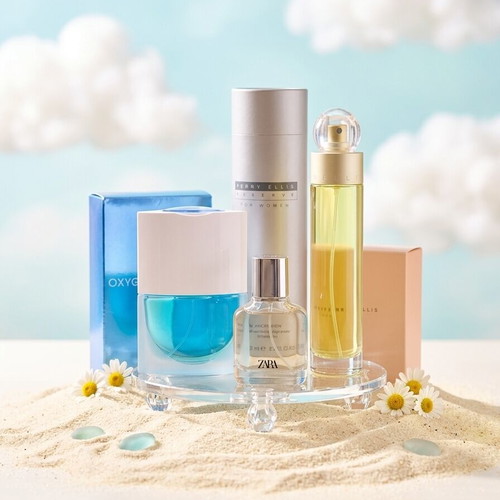 Zara Lanvin Perry Ellis perfume set like new, 3 fragrances