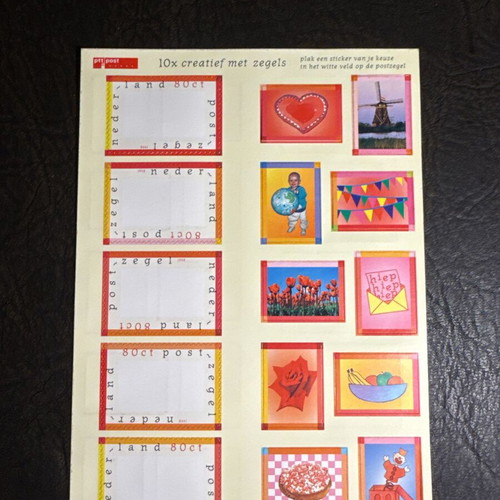 PTT Post Netherlands 1998 stamp sheet with stickers, new
