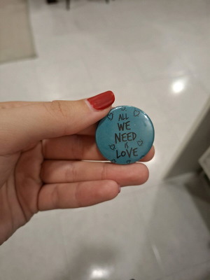 Pin used turquoise with All you need is love text