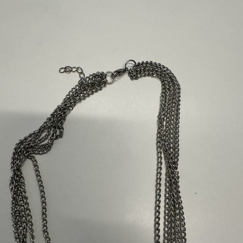 Women's necklace with five silver chains