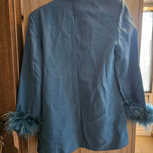Onesize jacket with feather cuffs and smoking line, new petrol color