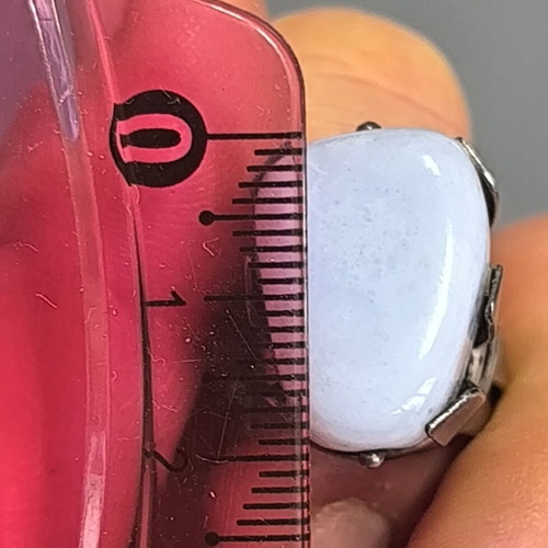 Silver 925 ring with agate like new, blue stone