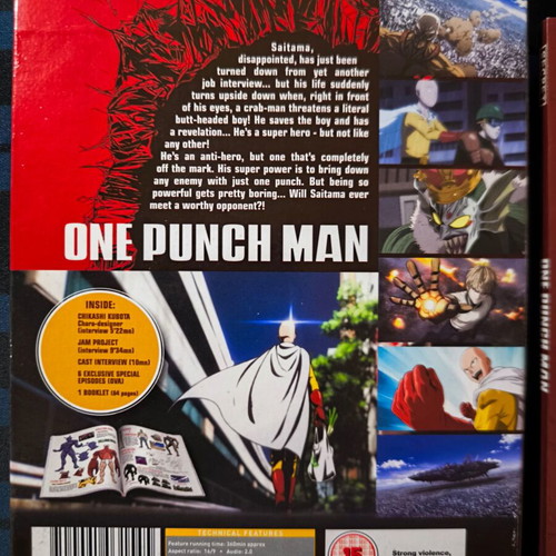 One Punch Man Complete Series Blu-ray Set with Secret Note Booklet and Sleeve