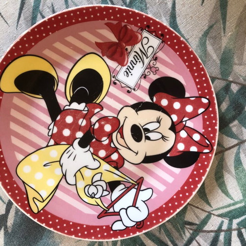 Minnie Mouse’s children’s plate and salad bowl set like new, ceramic