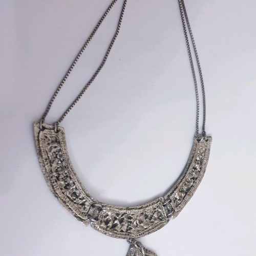 Women's necklace handmade from alpaca with 925 silver chain like new