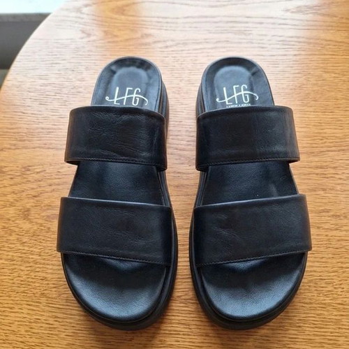 Tsitsivas Leather Mules Sandals Size 38 New Black