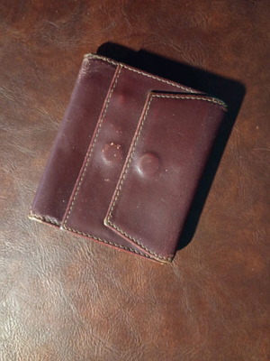 Leather wallet used, brown