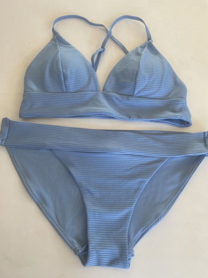 Blue Ribbed Bikini Set like new, size XL