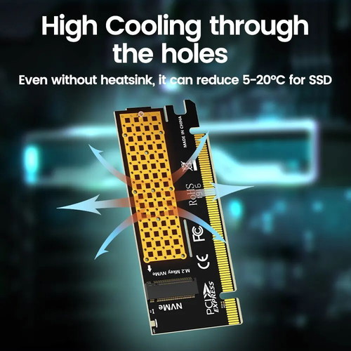 Jeyi M.2 NVME to PCIe X16 adapter PCIe 4.0 Gen4 64 Gbps