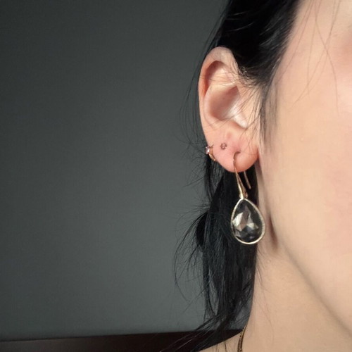 Diamond earrings like new made of stainless steel silver
