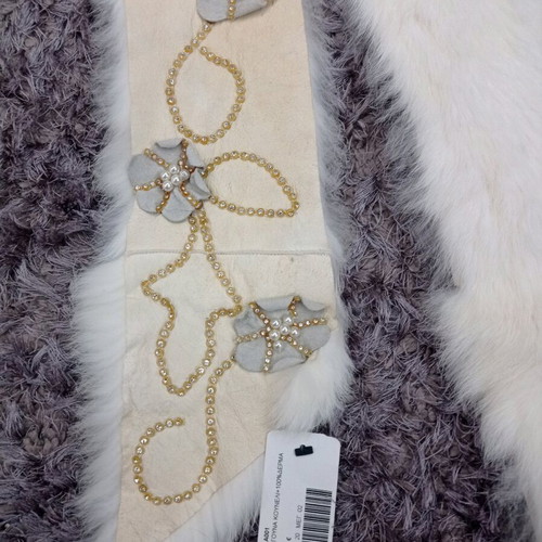 Celestino fur scarf new, 100% rabbit fur and leather