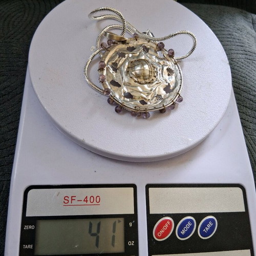 Silver handmade pendant necklace 80cm like new