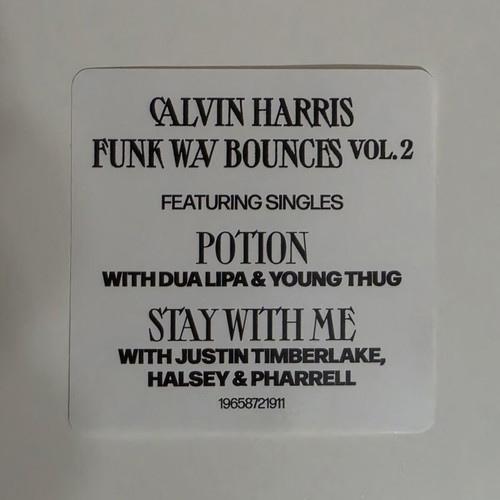Calvin Harris Funk Wav Bounces Vol. 2 Black Vinyl like new