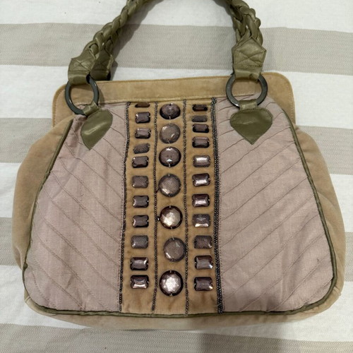 Large Accessorize vintage shoulder bag like new, pink-beige