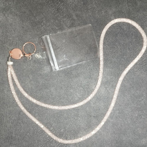 Card Holder Strap Pink With Glitter New