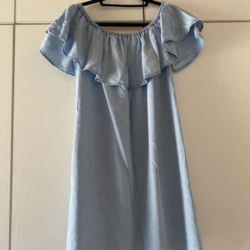 Premium denim dress Zara blue size M new