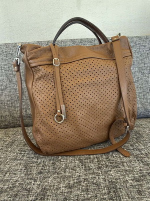 Nicoli Italian leather shoulder bag like new, brown