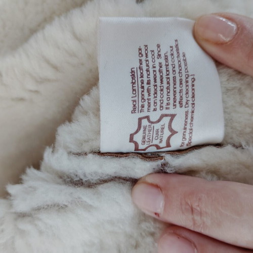 Shearling genuine leather women's coat like new, tan color