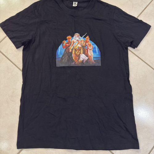 Roly black T-shirt with graphic design, size Medium, new