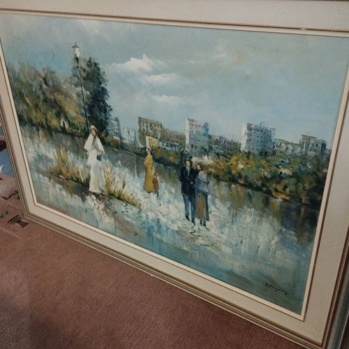 Painting The Walk used on canvas with wooden frame