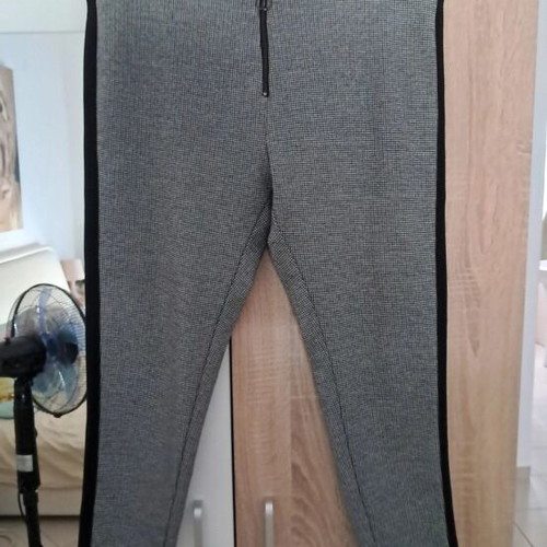 Elastic pants leggings, black and white, XXL