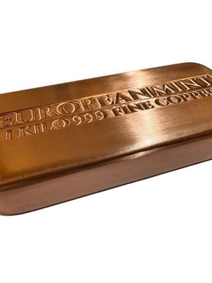 Copper bar 1 kilo 999 purity European Mint new