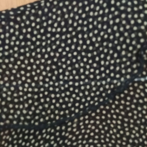 Transparent shirt with ruffles used, Urban, black polka dots, silk