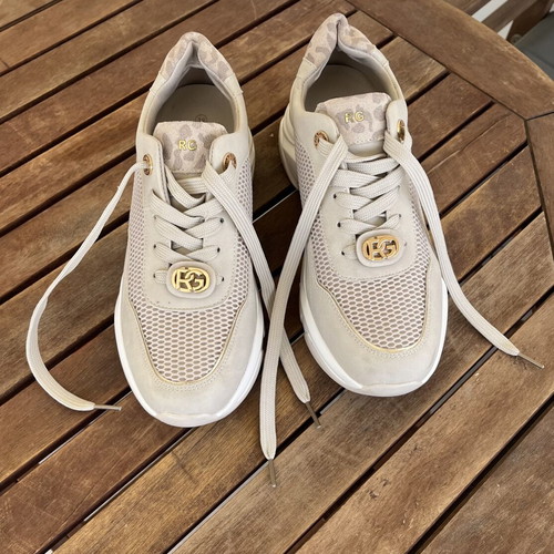 Sneakers Wedges Renato Garini new, off white beige leopard, size 38
